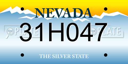 31H047 Nevada License Plate