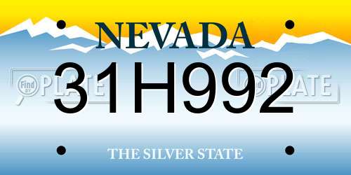 31H992 Nevada License Plate