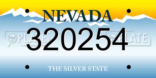 320254 Nevada License Plate