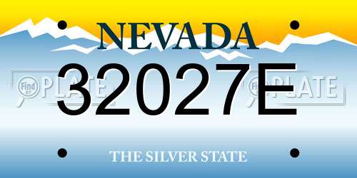 32027E Nevada License Plate