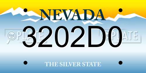 3202D0 Nevada License Plate