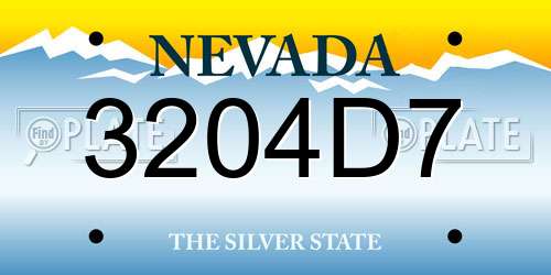 3204D7 Nevada License Plate