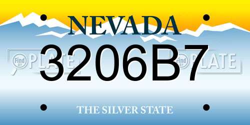 3206B7 Nevada License Plate