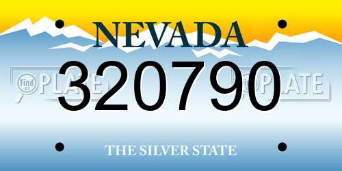 320790 Nevada License Plate