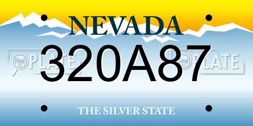 320A87 Nevada License Plate
