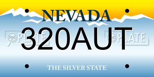 320AUT Nevada License Plate