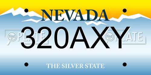 320AXY Nevada License Plate