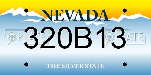 320B13 Nevada License Plate