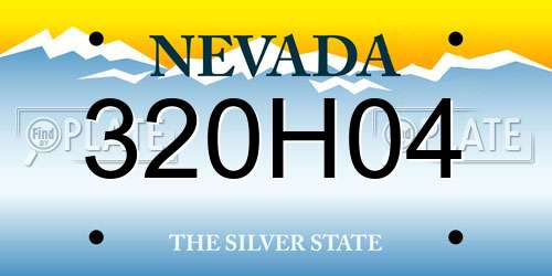 320H04 Nevada License Plate