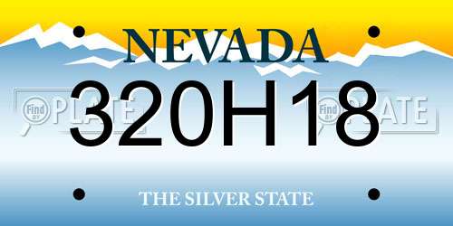320H18 Nevada License Plate
