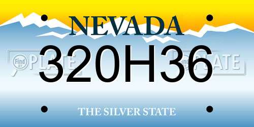 320H36 Nevada License Plate