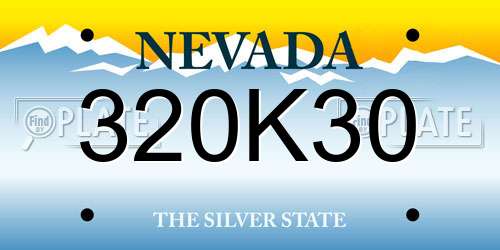320K30 Nevada License Plate