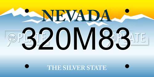 320M83 Nevada License Plate