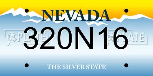 320N16 Nevada License Plate