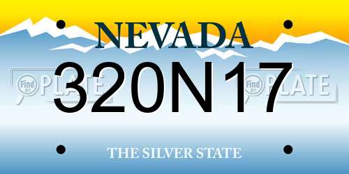 320N17 Nevada License Plate