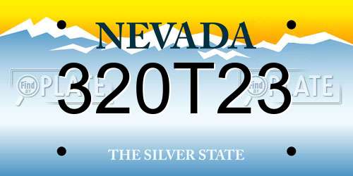320T23 Nevada License Plate