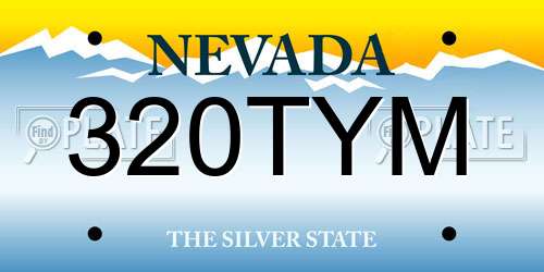 320TYM Nevada License Plate