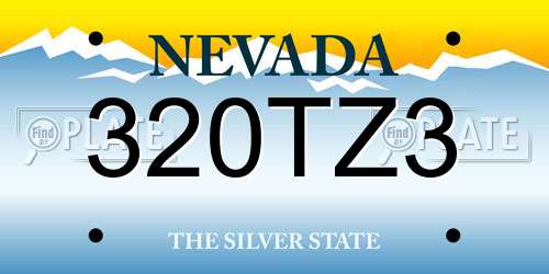 320TZ3 Nevada License Plate