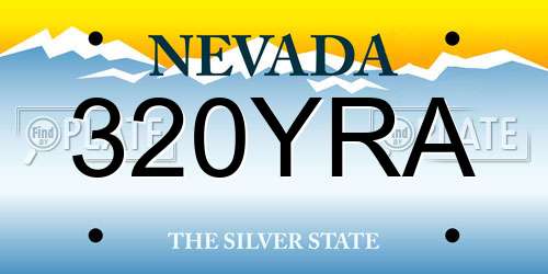 320YRA Nevada License Plate