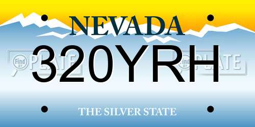 320YRH Nevada License Plate