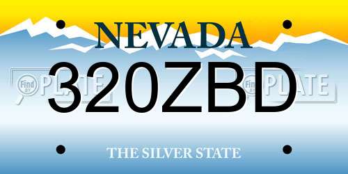 320ZBD Nevada License Plate