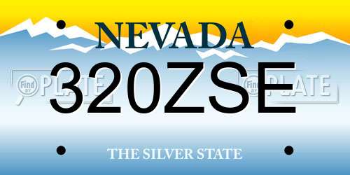 320ZSE Nevada License Plate