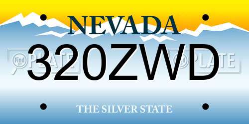 320ZWD Nevada License Plate