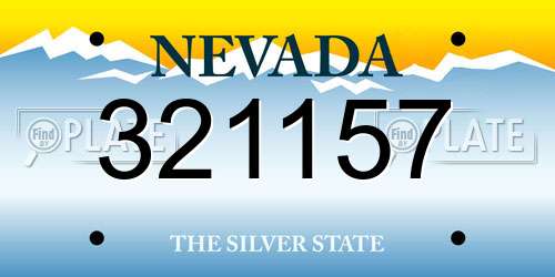 321157 Nevada License Plate