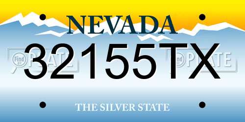 32155TX Nevada License Plate