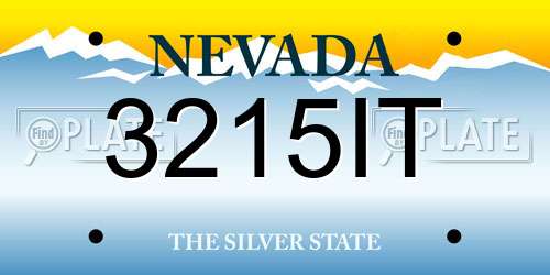 3215IT Nevada License Plate