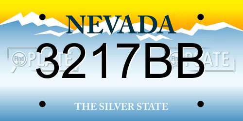 3217BB Nevada License Plate