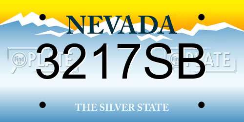 3217SB Nevada License Plate