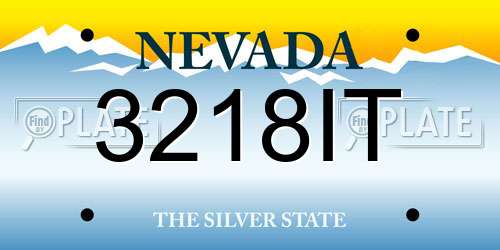 3218IT Nevada License Plate
