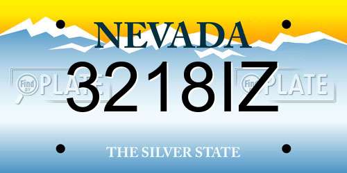 3218IZ Nevada License Plate