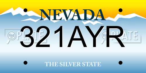 321AYR Nevada License Plate