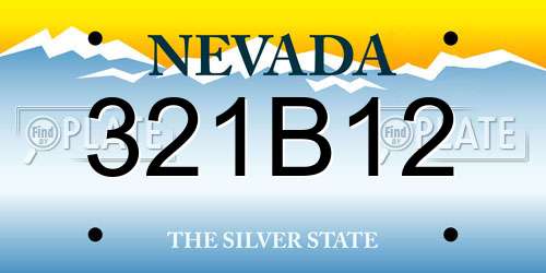 321B12 Nevada License Plate