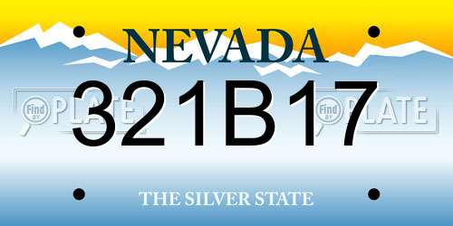 321B17 Nevada License Plate