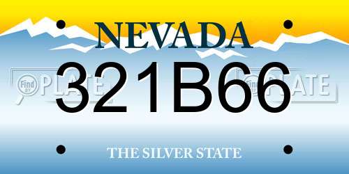 321B66 Nevada License Plate