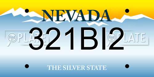 321BI2 Nevada License Plate