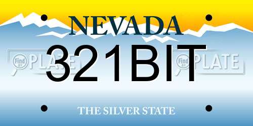 321BIT Nevada License Plate