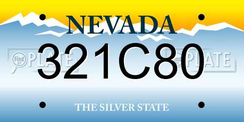 321C80 Nevada License Plate