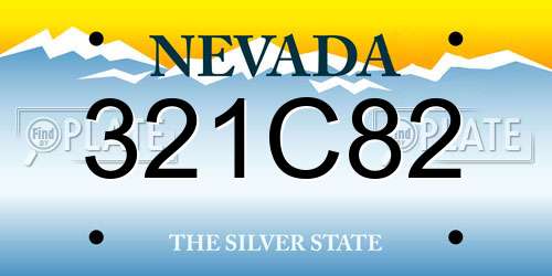 321C82 Nevada License Plate