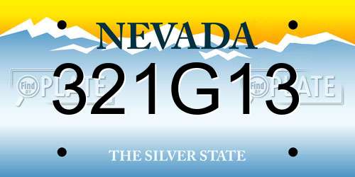 321G13 Nevada License Plate