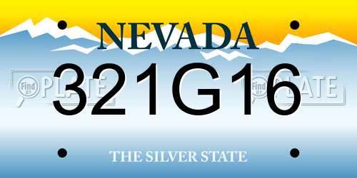 321G16 Nevada License Plate