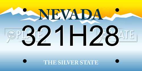 321H28 Nevada License Plate