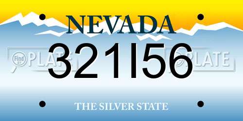 321I56 Nevada License Plate