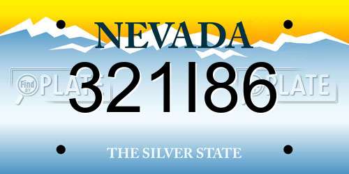 321I86 Nevada License Plate
