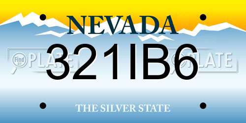 321IB6 Nevada License Plate