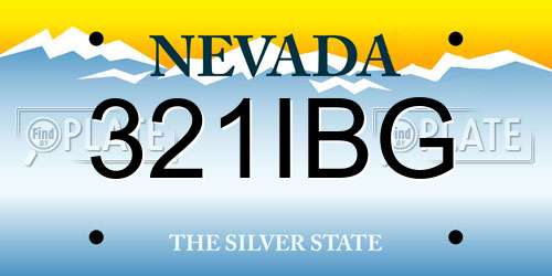 321IBG Nevada License Plate