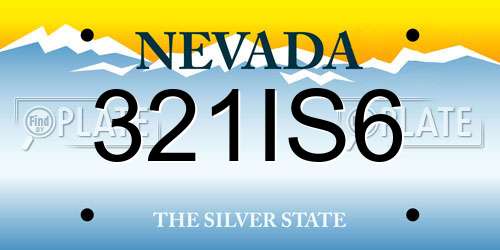321IS6 Nevada License Plate